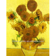 Peinture à l&#39;huile de tournesol célèbre Van Gogh sur toile